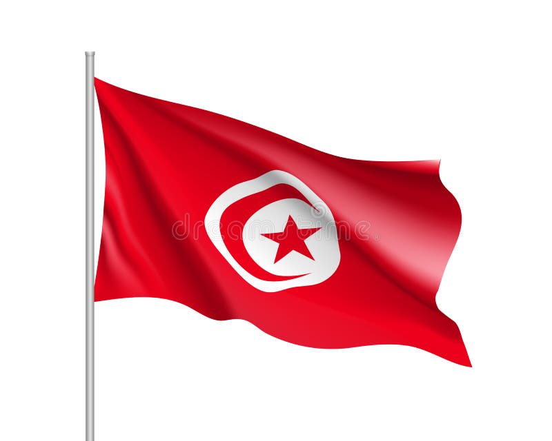 Download Tunisia flag flat stock vector. Illustration of south ...