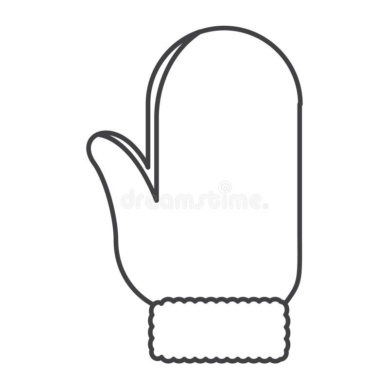 Tunn linje snöhandskesymbol vektor illustrationer