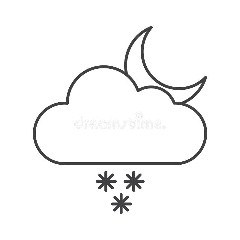 Tunn linje snöregnsymbol vektor illustrationer