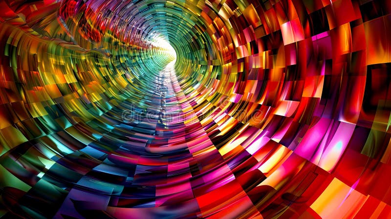 Tunnel astratto a colori con caratteristiche luminose e dinamiche royalty illustrazione gratis
