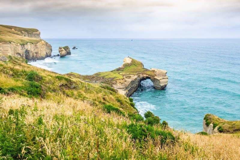 Tunnel Beach, Dunedin, New Zealand, Aerial View Stock Image Image of