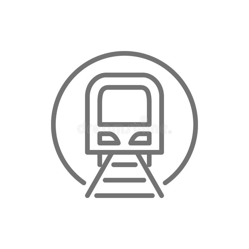 Tunnel con il segno del treno, metropolitana, sottopassaggio, linea icona della stazione ferroviaria illustrazione vettoriale Tunnel con il segno del treno, metropolitana, sottopassaggio, linea icona della stazione ferroviaria illustrazione vettoriale
