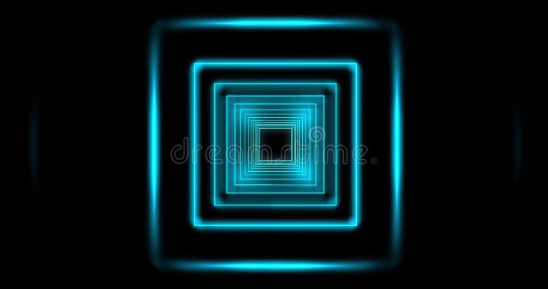 Tunnel de néon brillant abstrait utilisant des rayons de lumière dans une mosaïque - 4 k illustration de vecteur