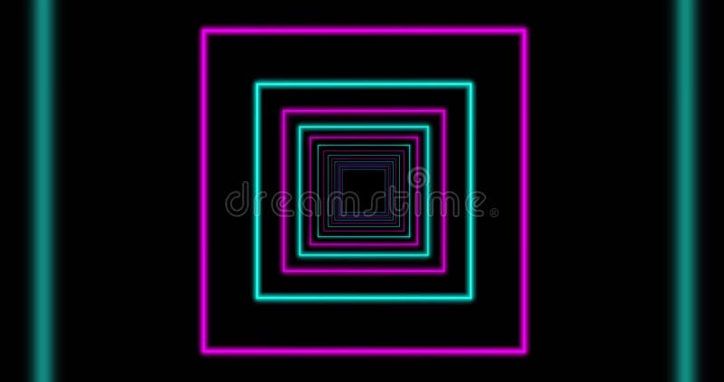 Tunnel de néon brillant abstrait à l'aide de rayons de lumière dans un motif - 4 k illustration stock