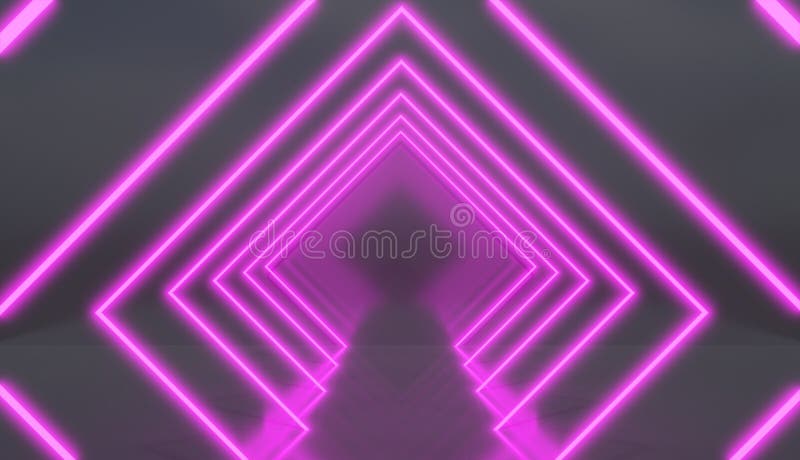 Tunnel del rombo fatto delle luci al neon rosa illustrazione vettoriale Tunnel del rombo fatto delle luci al neon rosa illustrazione vettoriale