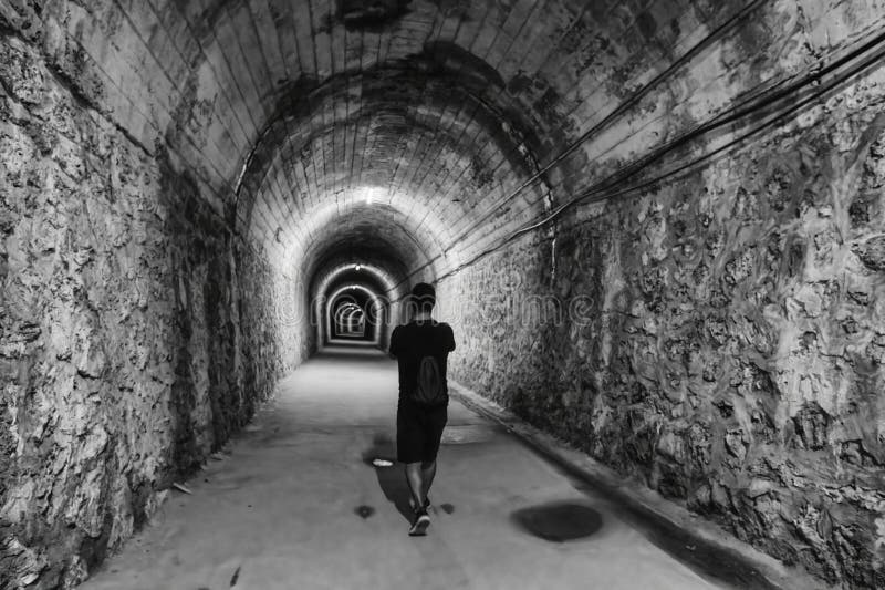 Old dark tunnel royalty free stock photo