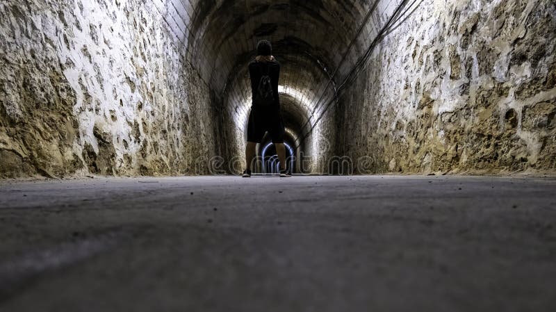 Old dark tunnel royalty free stock photos