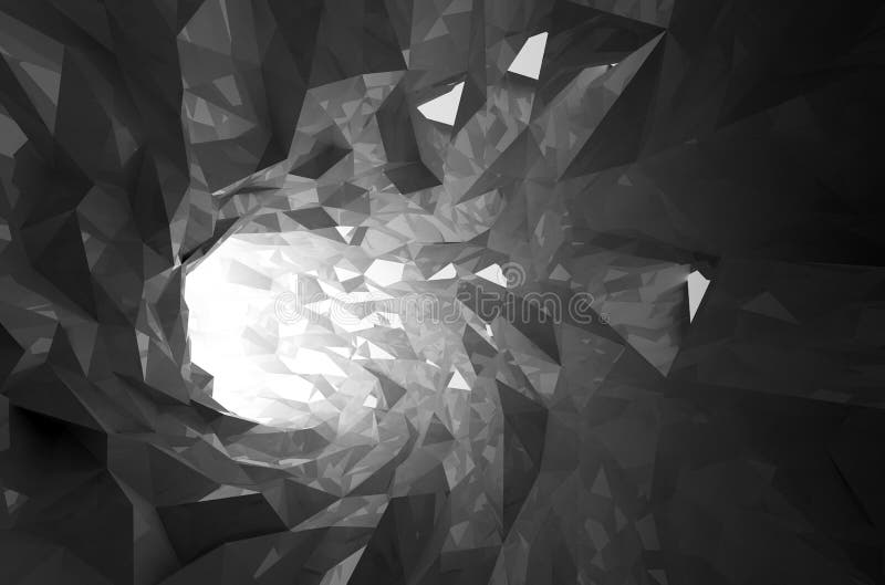 Tunnel digitale di cristallo nero brillante astratto 3d illustrazione vettoriale Tunnel digitale di cristallo nero brillante astratto 3d illustrazione vettoriale