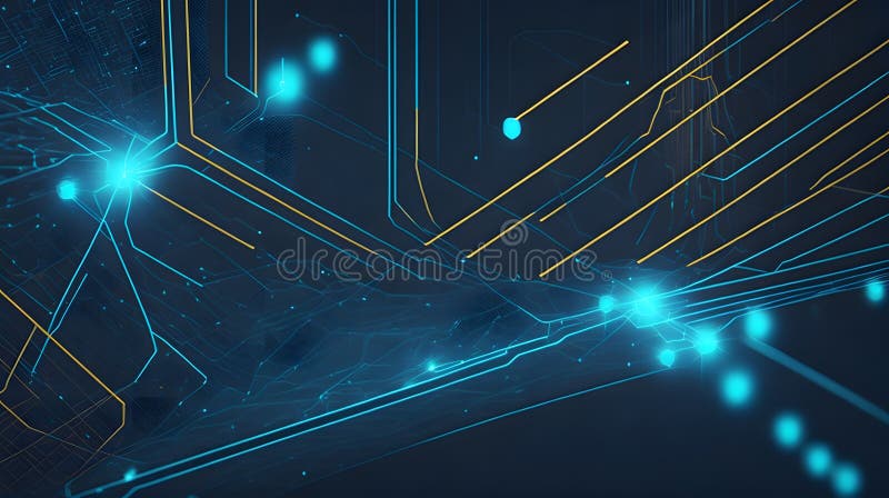 Tunnel futuristico con linee luminose sfondo astratto. aie generativa illustrazione di stock