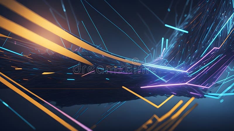 Tunnel futuristico con linee luminose sfondo astratto. aie generativa illustrazione vettoriale