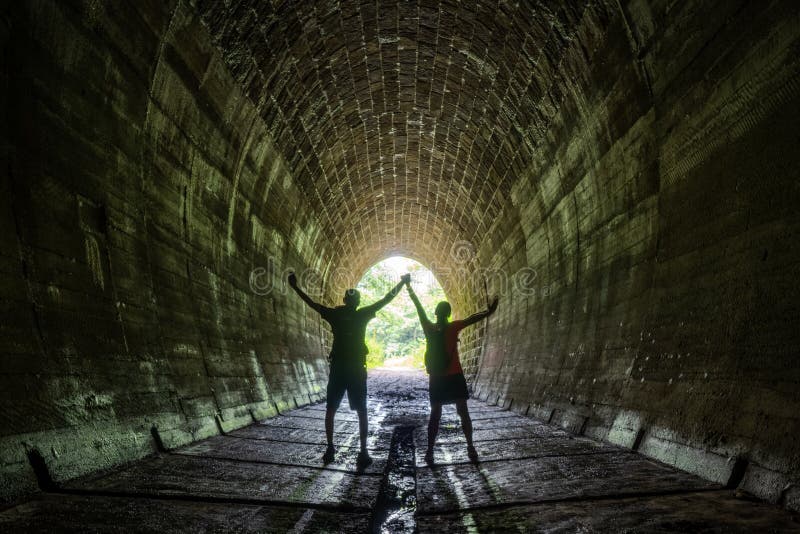 Tunnel with green forest landscape near the village of Slavosovce