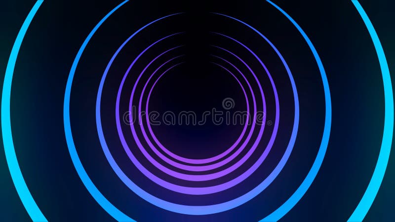 Tunnel léger abstrait formé par des anneaux mobiles colorés sur fond noir, boucle transparente Animation Bleu et violet illustration libre de droits Tunnel léger abstrait formé par des anneaux mobiles colorés sur fond noir, boucle transparente Animation Bleu et violet illustration libre de droits