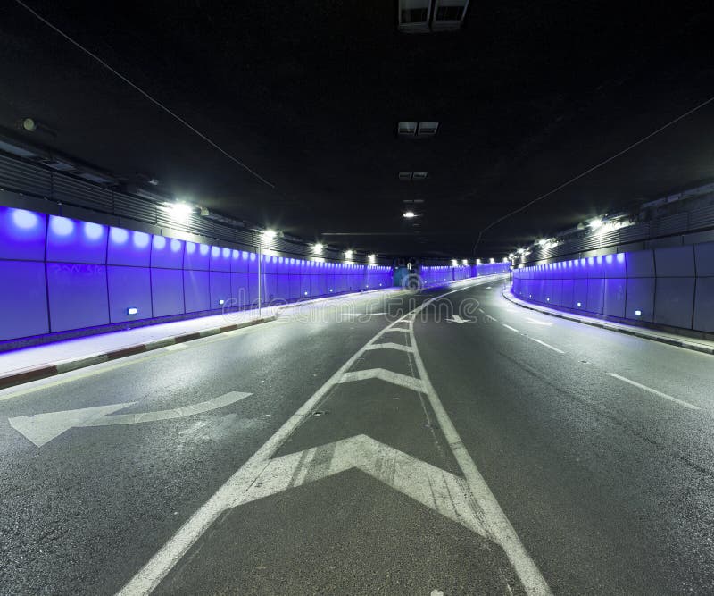 Tunnel - Urban highway road tunnel stock photography