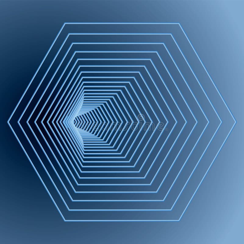 Tunnel or wormhole. Digital wireframe tunnel. 3D tunnel grid. Abstract Background. Vector image