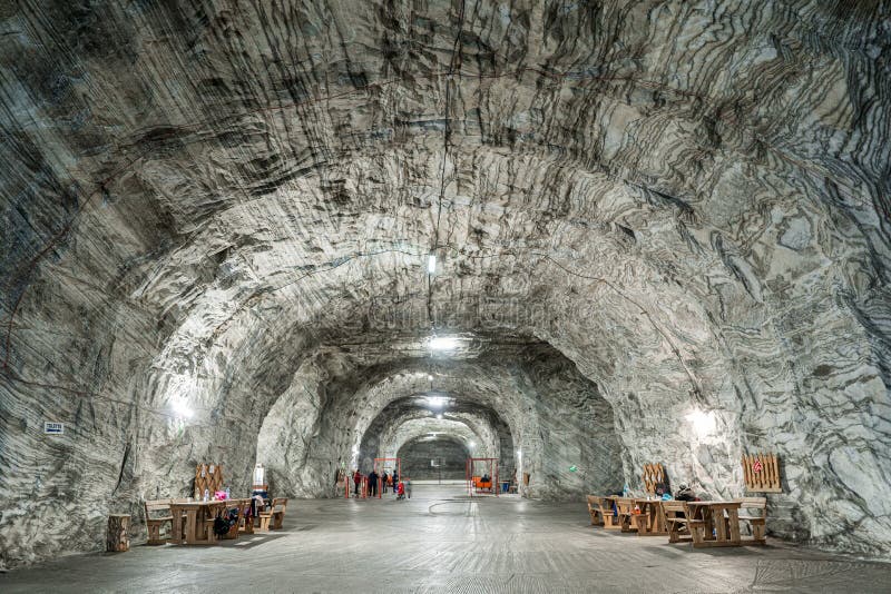 Tunnels inside the salt mine Targu Ocna, Romania