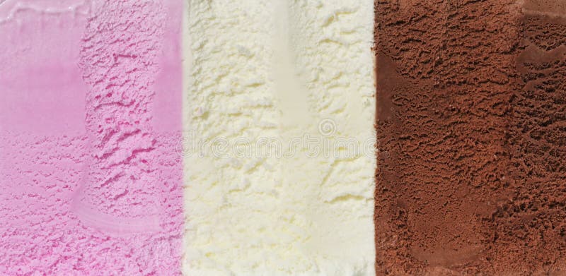 Tri colored ice cream neapolitan closeup. Tri colored ice cream neapolitan closeup