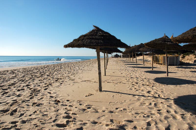 Tunísia - Yasmine Hammamet - praia imagens de stock Tunísia - Yasmine Hammamet - praia imagens de stock