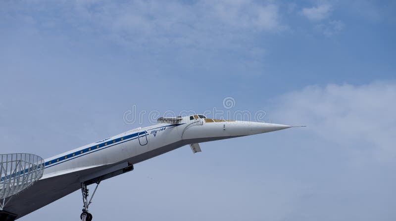 Tupolev supersónico TU-144 de los aviones foto de archivo libre de regalías Tupolev supersónico TU-144 de los aviones foto de archivo libre de regalías