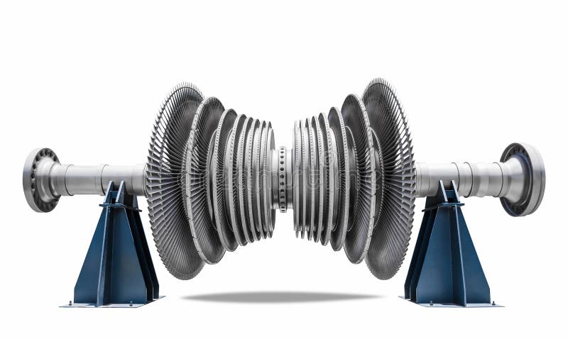 Turbina a vapore della centrale elettrica termica isolata su backgroun bianco fotografia stock libera da diritti Turbina a vapore della centrale elettrica termica isolata su backgroun bianco fotografia stock libera da diritti