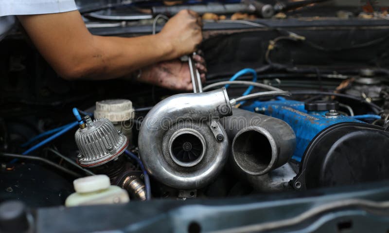 Turbo charger on car engine