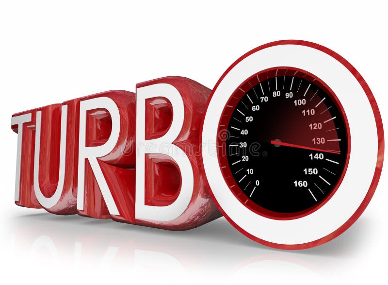 Turbo Red 3d Word Speedometer Fast Racing