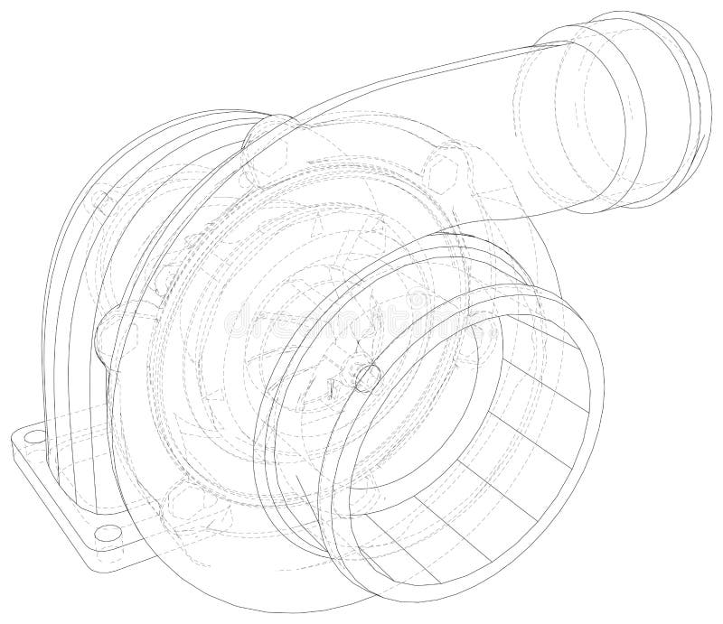 Automobile turbocharger concept outline - Stock Illustration [84154414] -  PIXTA