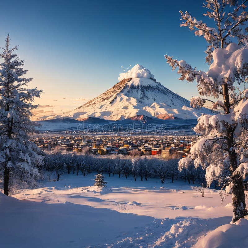 Turcja mount ararat na 5 137 m z widokiem na armenię yerevan. ten śnieżny wulkan złożony składa się z ilustracji