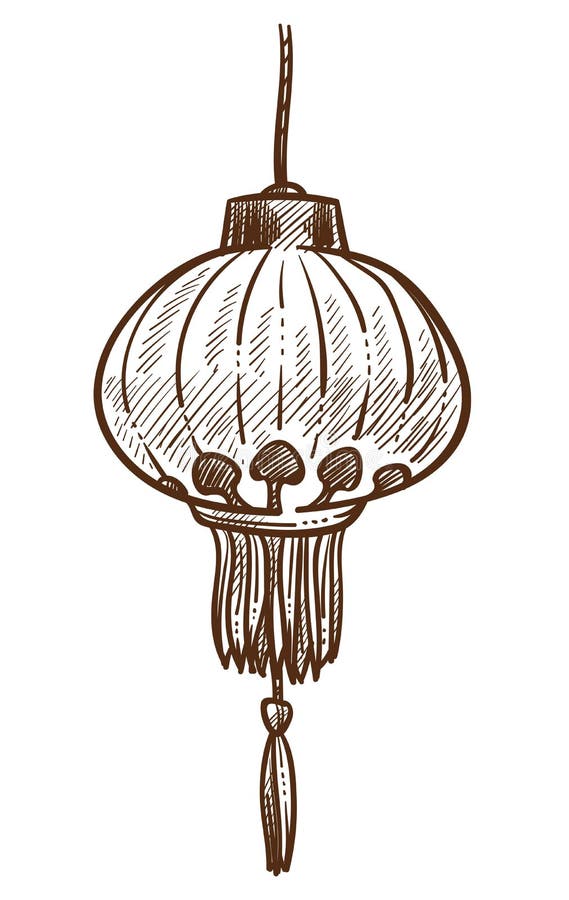 Turkish traditional lantern for religious celebrations monochrome sketch outline. Lamp illuminating light at nights. Paper or cloth object with shining inside, isolated on vector illustration. Turkish traditional lantern for religious celebrations monochrome sketch outline. Lamp illuminating light at nights. Paper or cloth object with shining inside, isolated on vector illustration