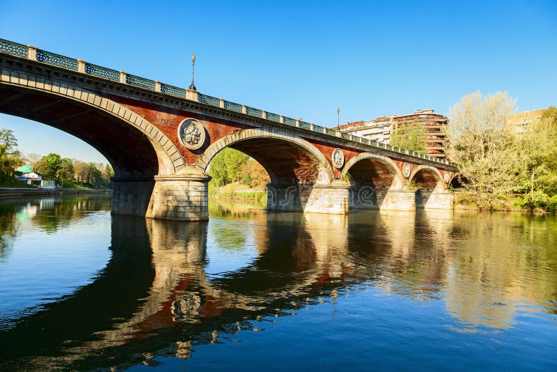 Turin bridge royalty free stock photos
