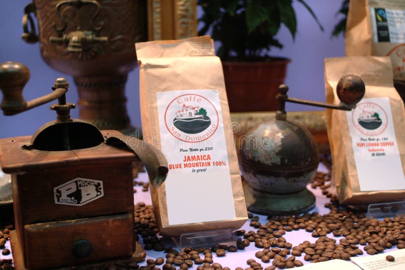 Turin, Piedmont, Italy. -10/22/2010- The food fair `Salone del Gusto`. Jamaican Blue Mountain coffee.
