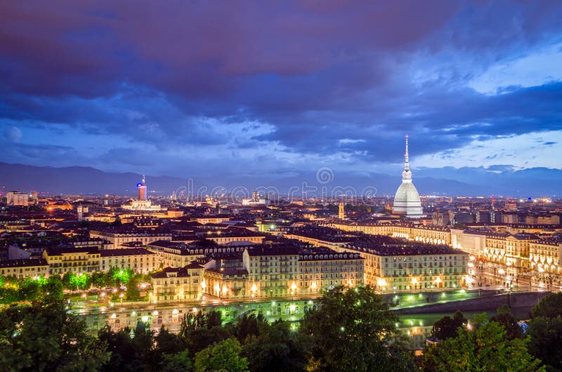 Turin (Torino) hög definitionpanorama arkivfoto Turin (Torino) hög definitionpanorama arkivfoto