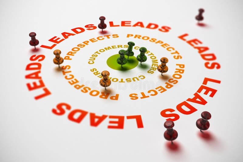 Turing leads into sales, CRM Concept royalty free illustration Turing leads into sales, CRM Concept royalty free illustration