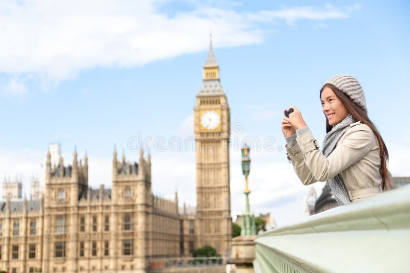 Turista del viaje en Londres que hace turismo tomando las fotos imágenes de archivo libres de regalías Turista del viaje en Londres que hace turismo tomando las fotos imágenes de archivo libres de regalías