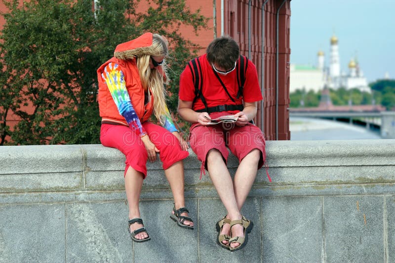 Turista em Moscovo imagem de stock Turista em Moscovo imagem de stock