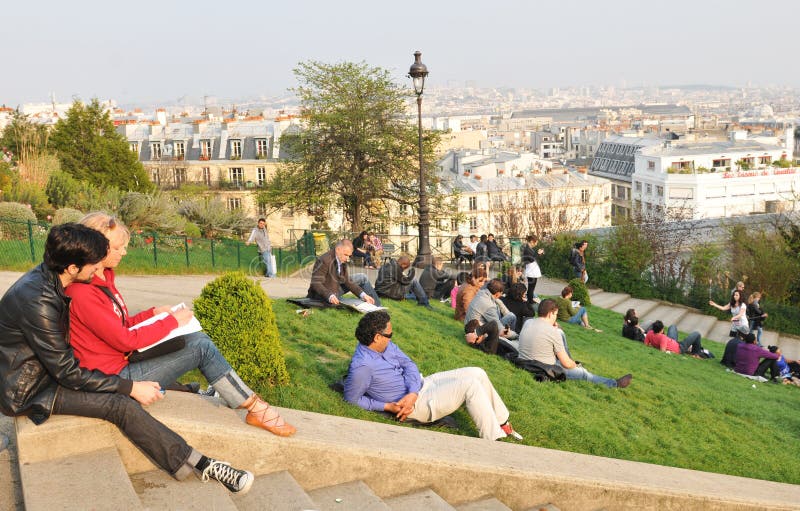 Turistas em Paris foto de stock