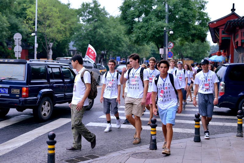 Turisti stranieri a Pechino immagine stock libera da diritti