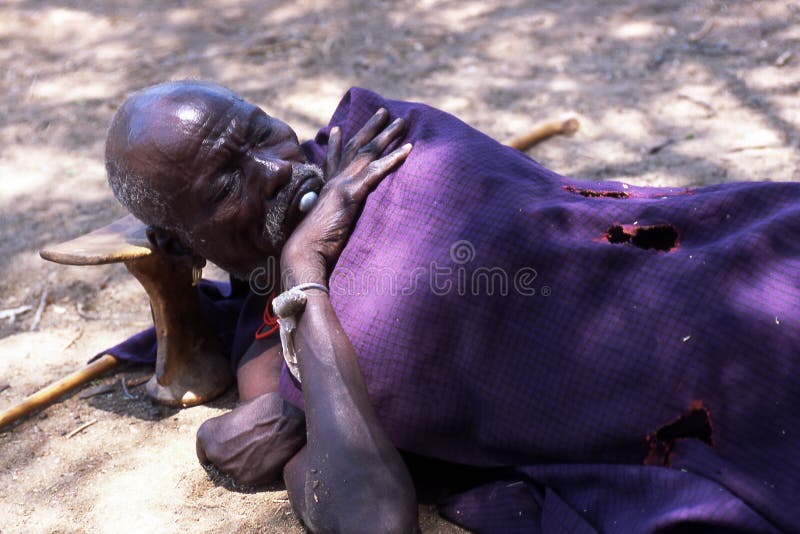 A Turkana shepherd sleeping