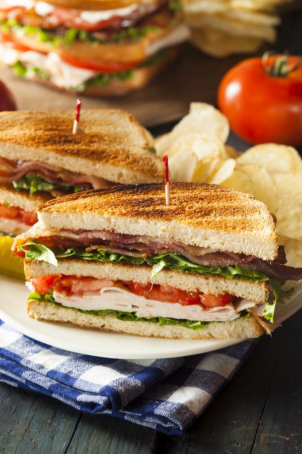 Club sandwich stock image. Image of closeup, slice, pickles 29440763