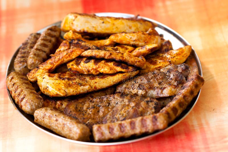 Turkey breast in the plate,Grilled Meat ,BBQ