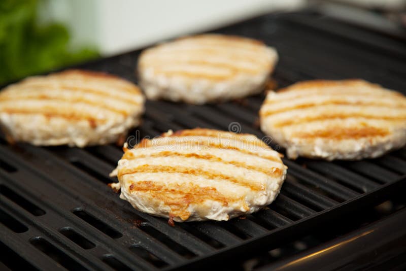 Turkey Burgers on the Grill Stock Image Image of cooked, eating 25519757