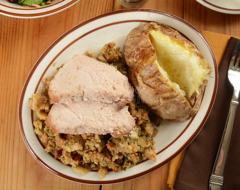 Turkey dinner stock photo. Image of beverage, meat, sliced 34562192