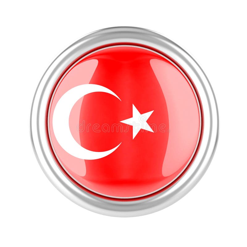 Turkey flag button stock illustration. Illustration of glass 94012622