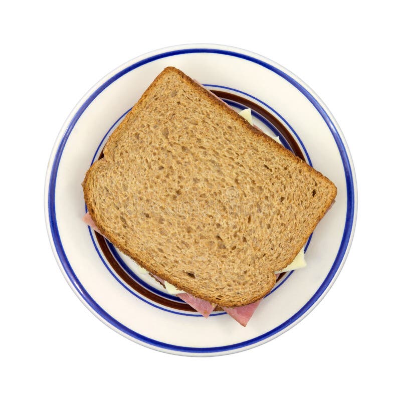 Turkey Ham and Cheese Sandwich on Plate Stock Image Image of meat