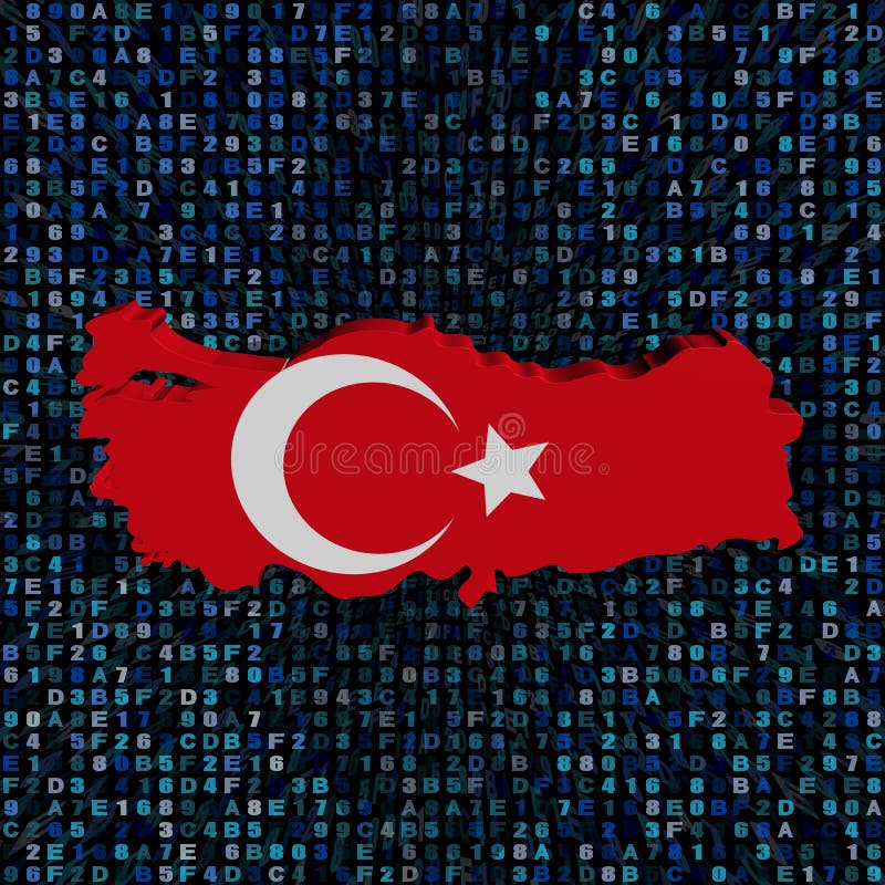 Turkey Map Flag On Hex Code Illustration Stock Illustration Illustration Of Flag Turkey