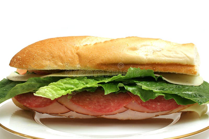 Turkey Salami & Ham Sandwich Whole Stock Image Image of freshness