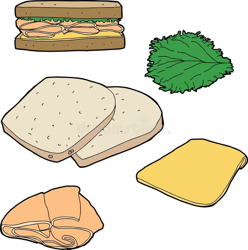 Turkey Sandwich stock vector. Illustration of generic 39853369