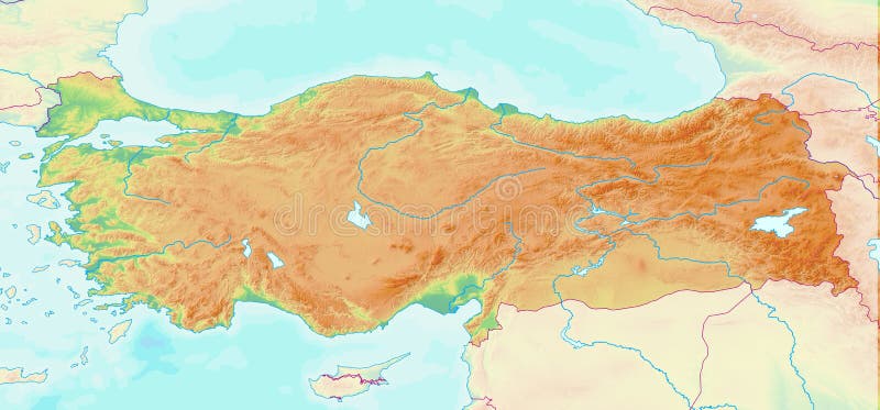 Turkey topographic map
