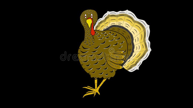 Turkey Walks-Animated-Thanksgiving Title-Alpha Stock Footage - Video of  entracopy, cartoon: 79649292