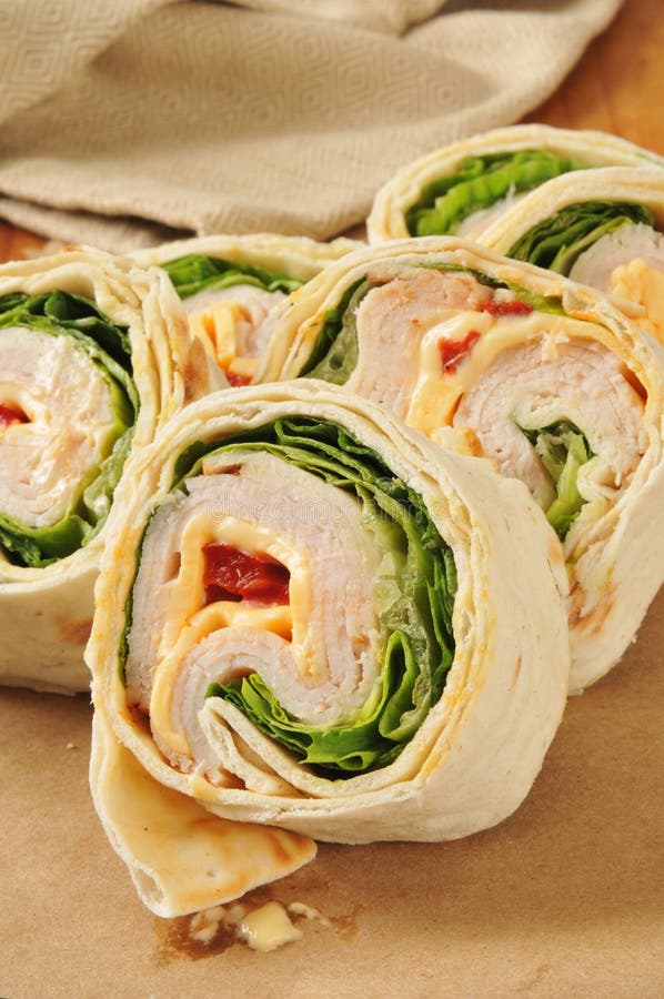 Turkey Wrap Sandwich Close Up Stock Image Image of lettuce
