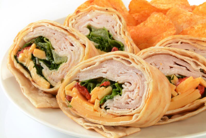 Turkey wrap sandwich stock photo. Image of corn, paper - 46527612